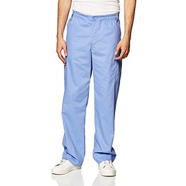 Dickies Men's Signature Elastic Waist Scrubs Pant, Ceil Blue Medium