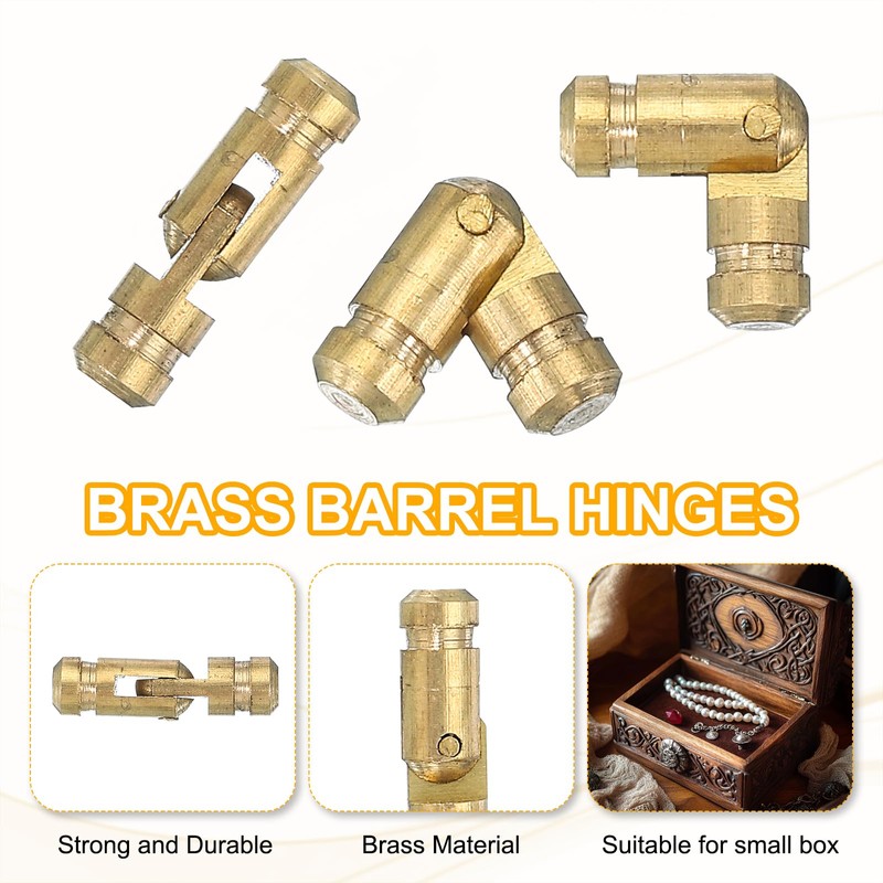 PATIKIL 30pcs Concealed Brass Bucket Hinges 0.6"x0.16" Clear Hinges Folding