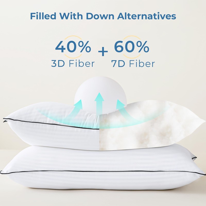 GOHOME King Size Pillows Set of 4 - Bed Pillows