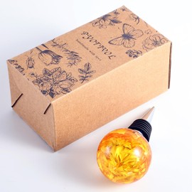 Pyotivol Cute Wine Stopper, Resin Flower Wine Bottle Stopper Decor, Floral Wine Stoppers for Wine Bottles for Kitchen Wedding,Holiday,Birthday,Party and Gift (yellow)