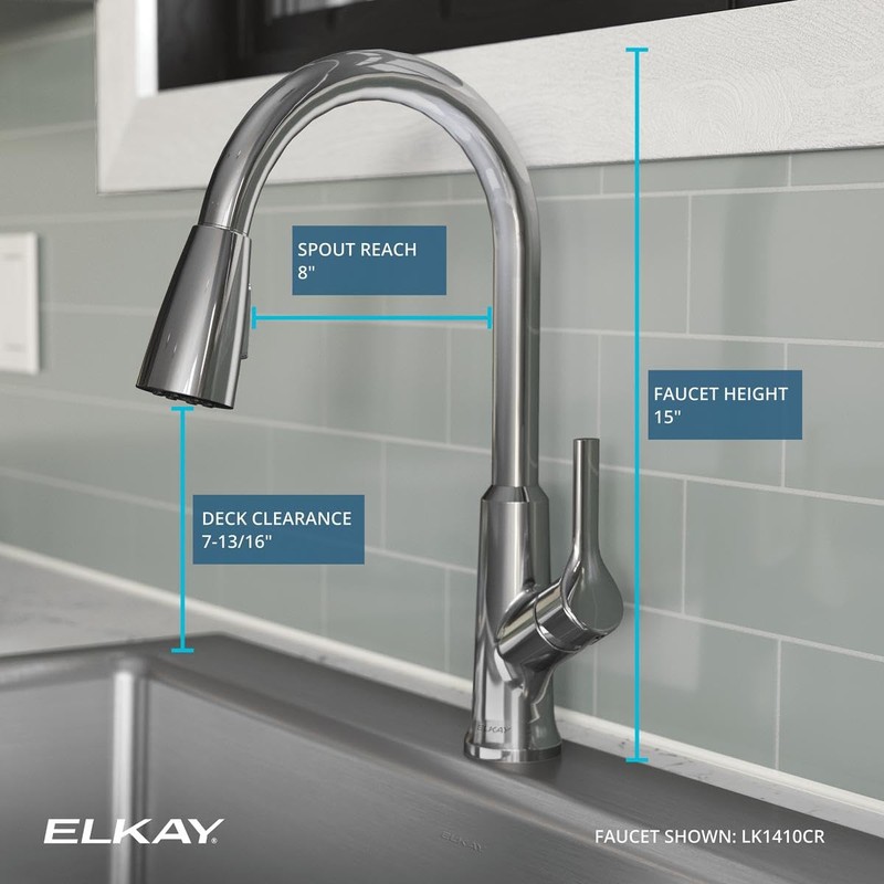 Elkay Everyday Single Hole Kitchen Faucet with Pull-Down Spray and