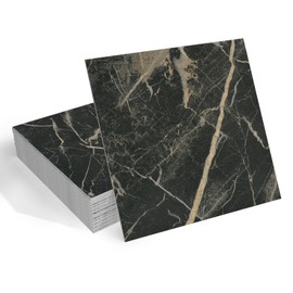 Wallderful 20 Pack Black Marble Peel and Stick Floor Tile Self Adhesive Vinyl Flooring Tile Sticker Waterproof Stick on Floor Tiles Marble Tiles 12x12 inch Garage Floor Kitchen Laundry Room Bathroom