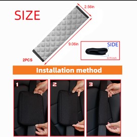 KHGUZ Car Seat Belt Cover, 2PCS Comfortable Vehicle Seatbelt Protector Pad for Shoulder & Neck, Soft Automotive Interior Safety Strap Cushion Accessories, Universal for SUV Sedan Truck (Gray)