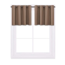 NICETOWN Blackout Camper RV Curtains for Small Window - Grommet-Top Window Treatment Blackout Panel Drapes for Bedroom/Thanksgiving (Cappuccino, 2 PCs, W52 x L18 + 1.2 inches Header)