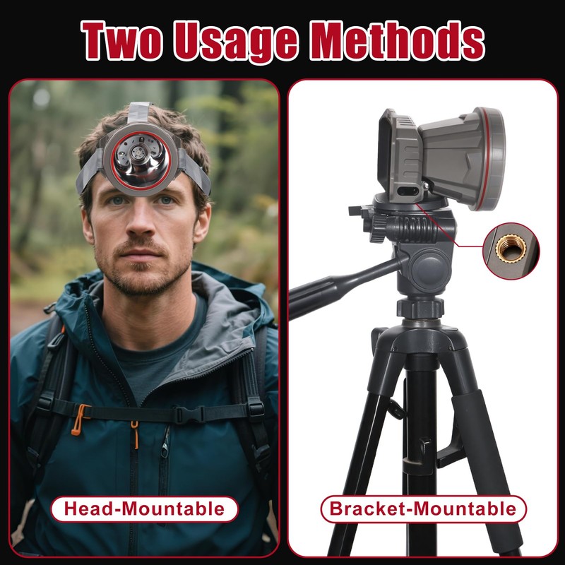 Super Bright Coon Hunting Headlamp, High Lumen LED Headlight with