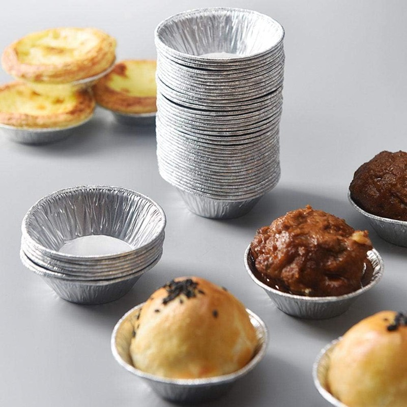 Wyjuan 50 Pcs Small Pie Tins, Round Tart Pie Foil