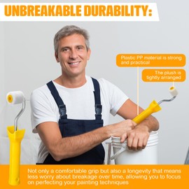 Honeydak 8 Pack Mini Paint Roller Small Paint Roller for Touch up Trim Edge or Corner, Extra Small Wool Brushes Tool for Window Frames Photo Frames (1 Inch)