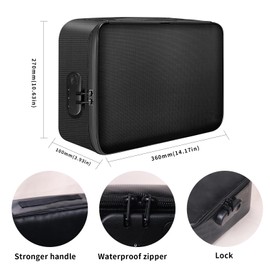 BOZHOUGG ® Fireproof Document Box with Lock - Waterproof Home Safe for Passports, Deeds, Cash & Documents | A4 Portable | UK-Trusted​