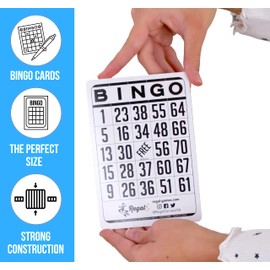 Regal Bingo Classic Bingo Cards Deck Reusable - Bingo Games for Family - 200 Playing Cards - White