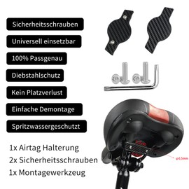 Bicycle Mount for AirTag Bicycle Mount Saddle, Discreet Bicycle Anti-Theft Including Safety Screws, Universal Bicycle Holder Splash-proof GPS Tracking with Accessories