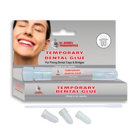 Dr. Bone's Therapeutics ® Temporary Emergency Dental Caps for Lose caps and Crowns Dental Repair Kit, for Dislodged Crowns and Bridges, 1 Pack of 3 Capsules of Temporary Dental Repair, Made in The UK