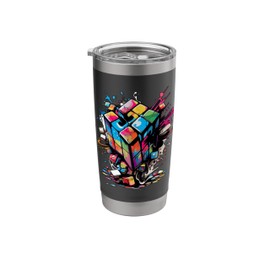 Puzzle Cube Exploding Speed Cubing 80's Youth Vintage Math Stainless Steel Insulated Tumbler