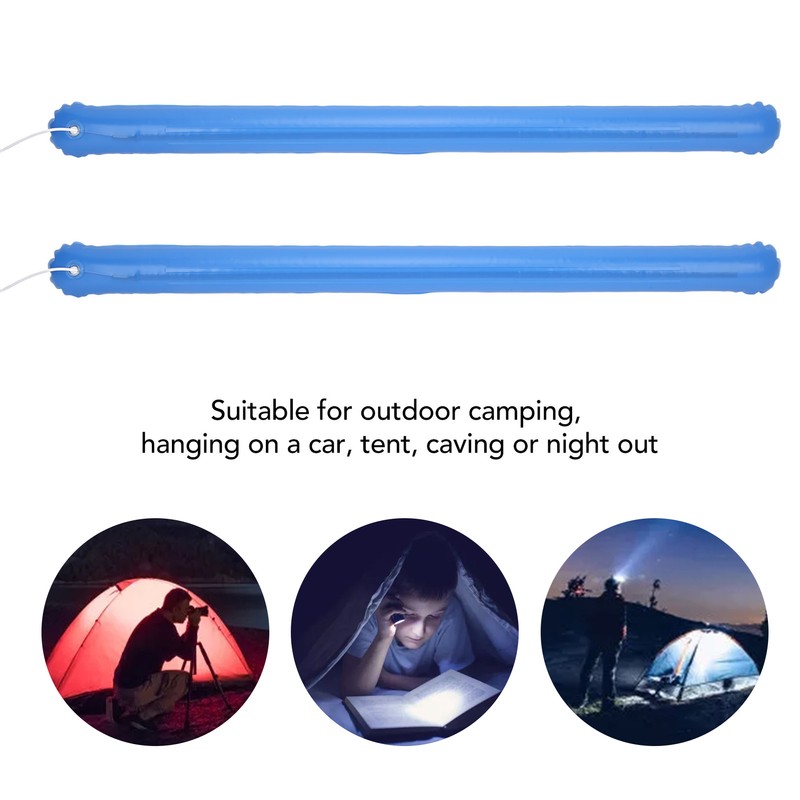 2PCS Inflatable Camping Light Portable Foldable Inflatable USB Charging Monochromatic