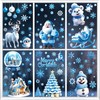 DXTXTJ 9 Sheets Christmas Window Stickers, Large Christmas Window Decorations,White