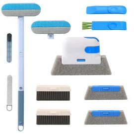 Window Screen Cleaning Brush Kit, Mesh Screen Cleaner Tool, Outdoor Window Track Cleaning Tools, Detachable Screen Door Cleaner, Wet and Dry Dual-Use