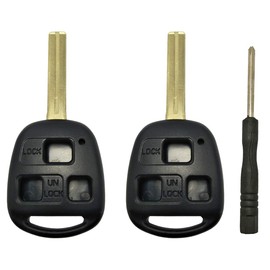 2 Pack for Lexus Key Fob Remote Shell Case Replacement Key Cover Remote Fob Housing Fits Lexus ES GS GX IS LS LX RX SC FCC ID: HYQ1512V HYQ12BBT