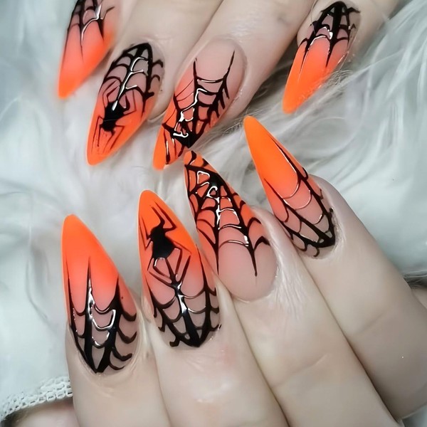 Halloween Nails Press ons Almond Press on Nails Medium Fake