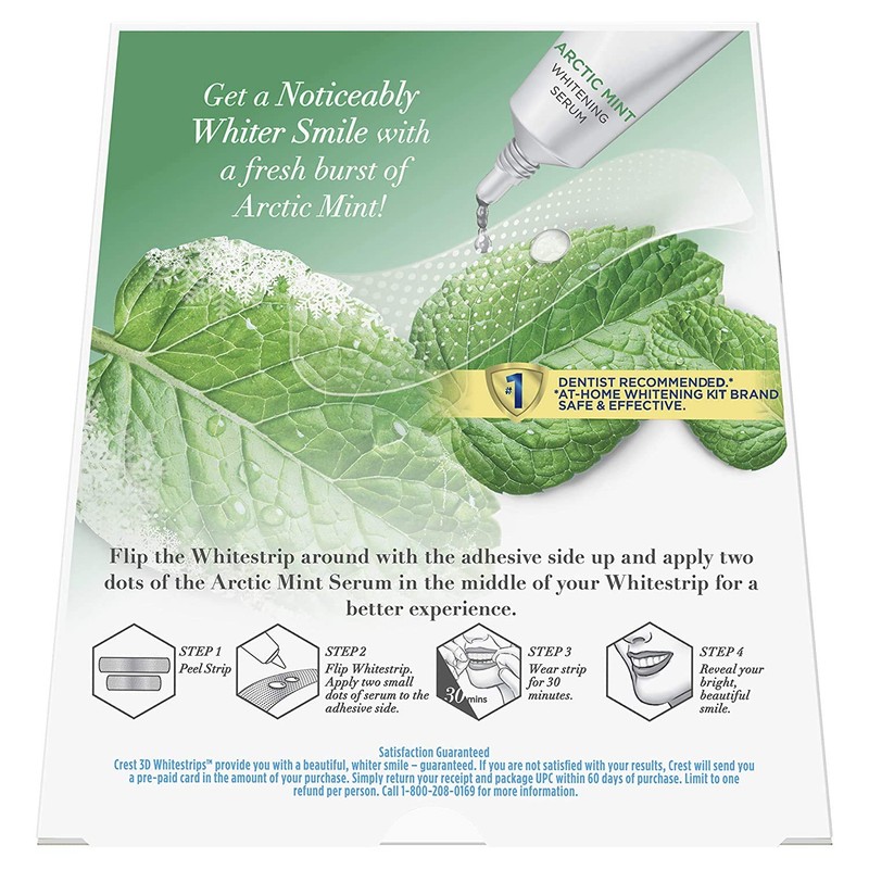 Crest 3D Whitestrips, Arctic Mint, Teeth Whitening Strip Kit with
