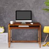 Casual Home Pull-Out & USB Port Folding Desk, Warm Brown