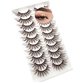 Pestañas marrones, pestañas postizas de ojo de gato, pestañas postizas de visón, esponjosas, dramáticas, de color marrón oscuro, pestañas postizas de 