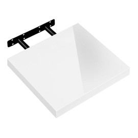 eSituro SWS0380 Wall Shelf, White High Gloss, Hanging Shelf, Floating Shelf, Bookshelf for Hanging, Wall Shelf for Living Room, Kitchen, Study, Bathroom, 25 x 22.9 x 3.8 cm