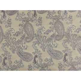 Paisley Jacquard Satin Lining Fabric Material Stone 1MTR