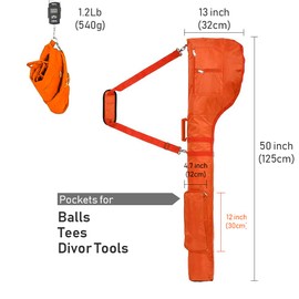 Craftsman Golf Light Weight Water Resistant Foldable Golf Sunday Bag Golf Carry Bag (Orange)