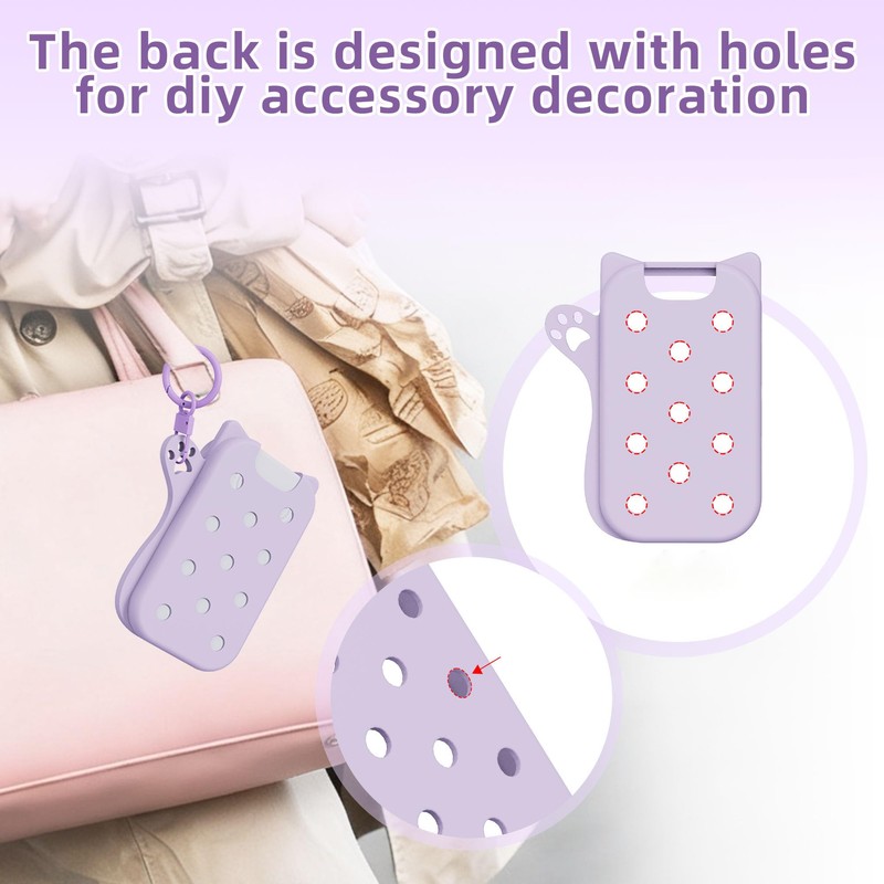 Premium Silicone Case Hand Sanitizer Spray, Portable Keychain Holder Compatible