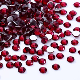 MEIBITE Meibite Siam Flatback Rhinestones, Glass Rhinestones for Nail Art and Craft, Glue Fix, Loose Crystal Gemstones(Siam, SS8, 1440pcs, 2.3-2.5mm)