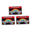 FELTECHELECTR Unique Gay Pride Car Stickers Set Reflective Decals 11x7cm Vehicle Decor for Safety