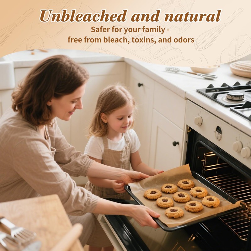 300 Pcs Parchment Paper Sheets, 12x17 Inches Unbleached Baking Paper,