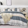 RYNGHIPY Queen Size Comforter Set Beige Grey Striped Men Boys