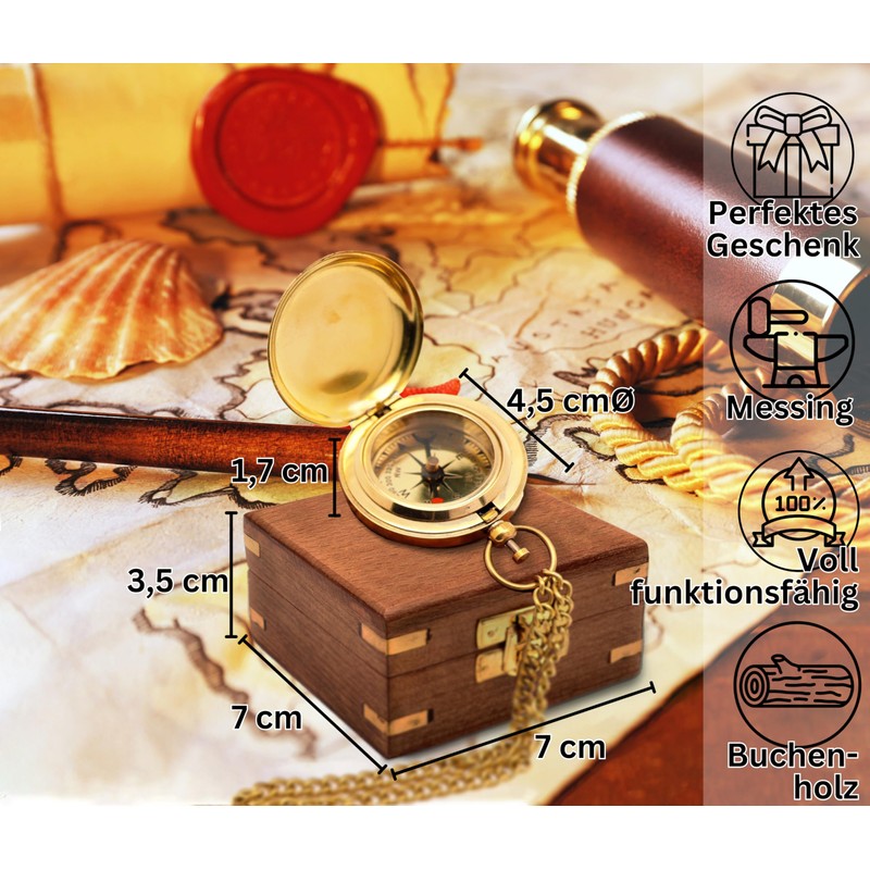 SonKo® Compass Antique Look Nautical Compass - Functional Compass Outdoor