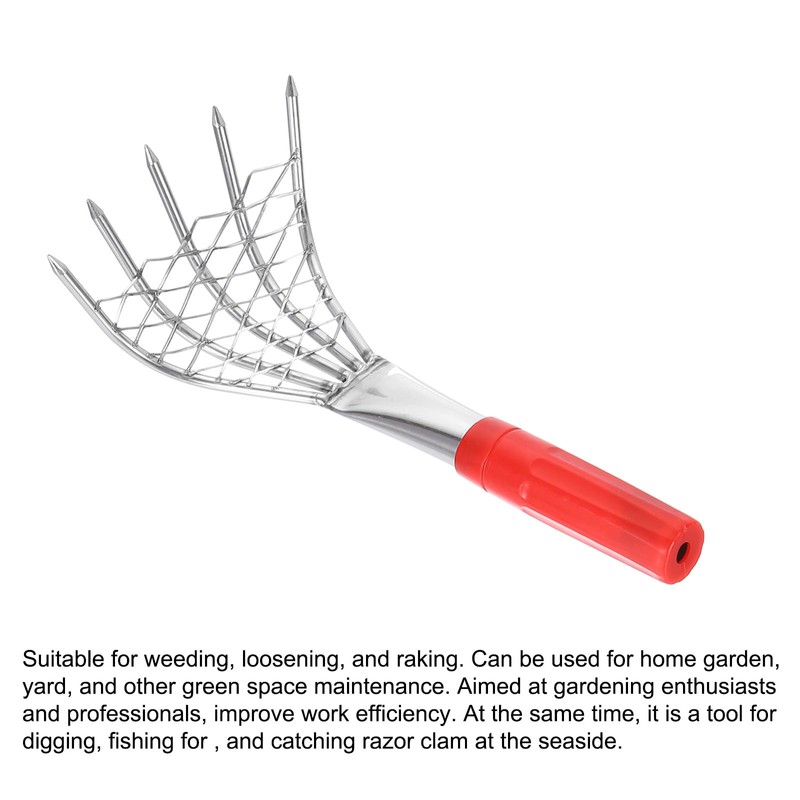 HARFINGTON Clam Rake 9.84" Small Shells Clam Digger Soil Tiller