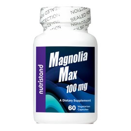 NutriStand Magnolia Max 100mg 60 Capsules - Even Ratio Honokiol and Magnolol for Calming, Relaxation, and a Good Mood.