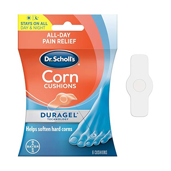 Dr. Scholl's CORN CUSHION with Duragel Technology 6ct Cushioning Protection against Shoe Pressure and Friction that Fits Easily In Any Shoe for Immediate and All-Day Pain Relief Packaging May Vary