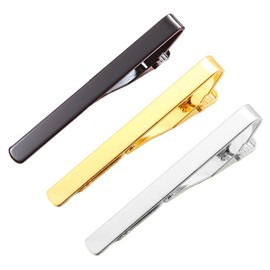 3pcs Men's Tie Clip Set,Classic Silver, Black & Gold Tie Clips,Elegant Accessories for Formal & Casual Wear,Gift for Men