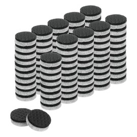 uxcell 100 Pcs Felt & EVA Furniture Pads, 5/8" (15mm) Round Furniture Feet Wood Floor Protectors Self Adhesive for Protecting Hardwood Floors, Table Legs and Chair Legs, Gray+Black