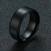 SWOPAN Men's Basic Brushed Matte Ring 8MM Black Gun Plated