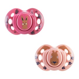 Tommee Tippee Fun Soother, 18-36 months, 2 pack, BPA free, Reusable steriliser pod, Assorted Colours