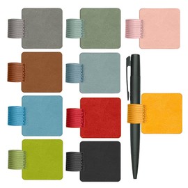 ARTGUTS 10 Stück Stiftschlaufe Selbstklebend, Stifthalter Notizbuch, PU Leder Stiftetui, Elastische Stiftschlaufe, für Notizbuch, Planer, Kalender, Klemmbretter (10 Farben)