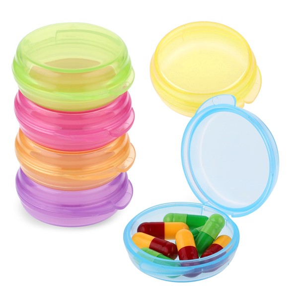 WLLHYF 6 Packs Small Pill Box Travel Pill Box Mini
