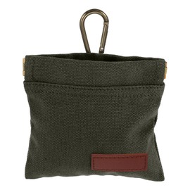 Dog Treat Pouch for Pet Training, Green Pocket Sized Dog Treat Pouches Cotton Fabric Hand Free Treats Walking Bag with Carabiner, Self-Closing Puppy Feed Snack Reward for Pet Travel or Outdoor Use