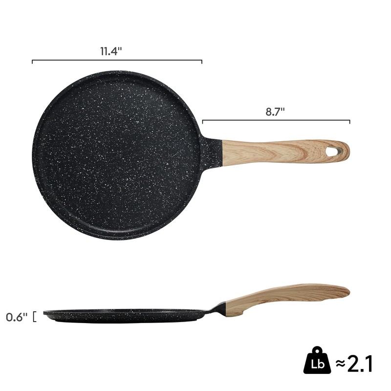 JEETEE Crepe Pan Nonstick, 11 inch Comales Para Tortillas Griddle