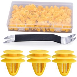 Rexka 51pcs 8mm Hole LiftGate Door Trim Panel Retainer Clip Fastener Yellow Nylon for Hyundai Kia 82315-38000 Hyundai Trim Panel Retainer Clips - Auto Clips Remover