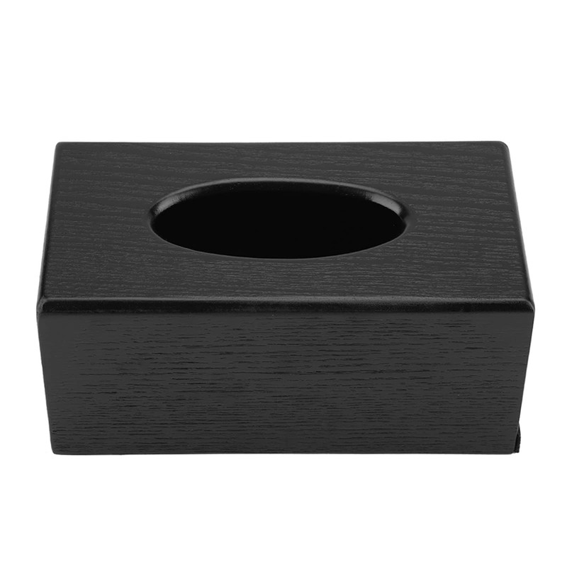 Tbest Porta Casa Large Rectangular Black Timber Tissue Box, Elegant