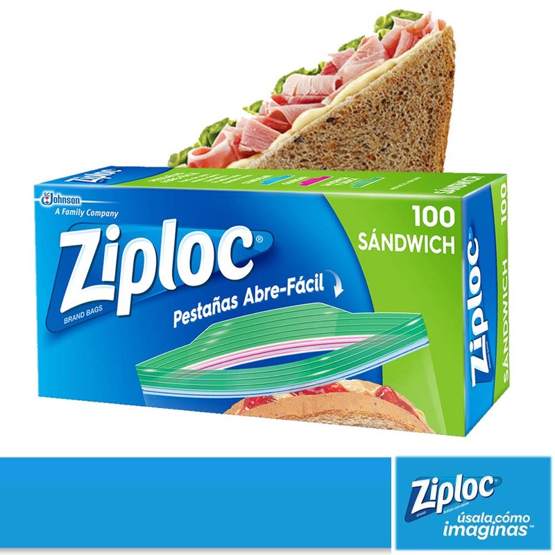 Ziploc Bolsa Reutilizable para Sandwich 100 bolsas