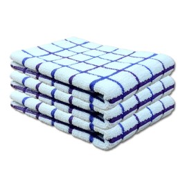 A & B TRADERS Tea Towels Sets - Premium Quality Terry Tea Towels - 20/D Ring Spun Yarn - Highly Absorbent Super Soft Kitchen Hand Towels (Purple/Blue, 3)