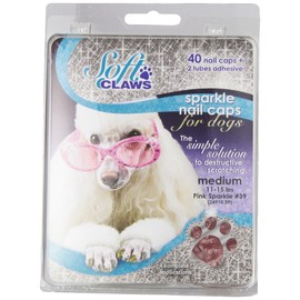 Canine Soft Claws Dog and Cat Nail Caps Take Home Kit, Medium, Sparkle Pink