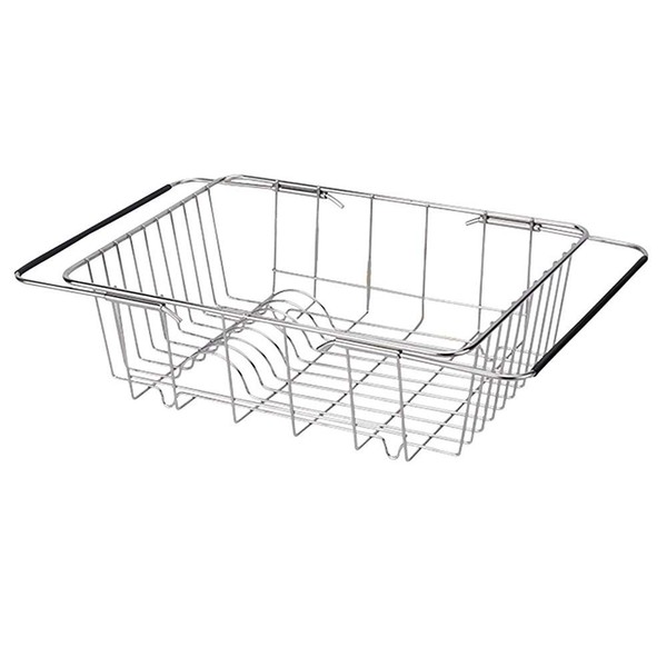 Dish Drying Rack, Extendable, Stainless Steel, 2-Way, Tabletop & Sink Top, Rust Resistant, Extendable Dish Drainer Basket, Bowl, Dishes, Storage, Type A